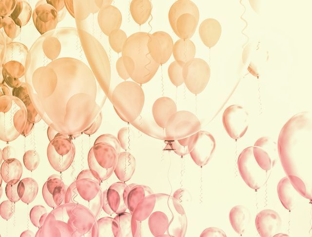 Orange and pink balloons